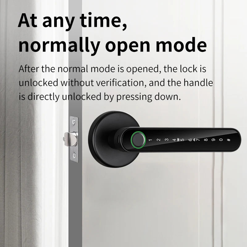 KERUI Fingerprint Door Lock Tuya Smart /Smart Life Electronic Door Lock with Fingerprint/Password/Key/Tuya APP/Card Unlock