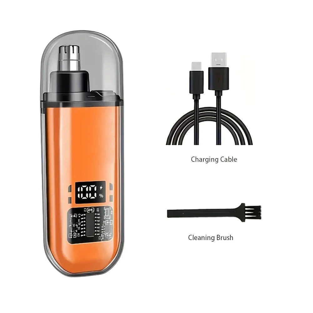 USB Rechargeable Nose & Ear Hair Trimmer for Men, Portable Mini Compact Design with Fast Charge, Electric Grooming Kit