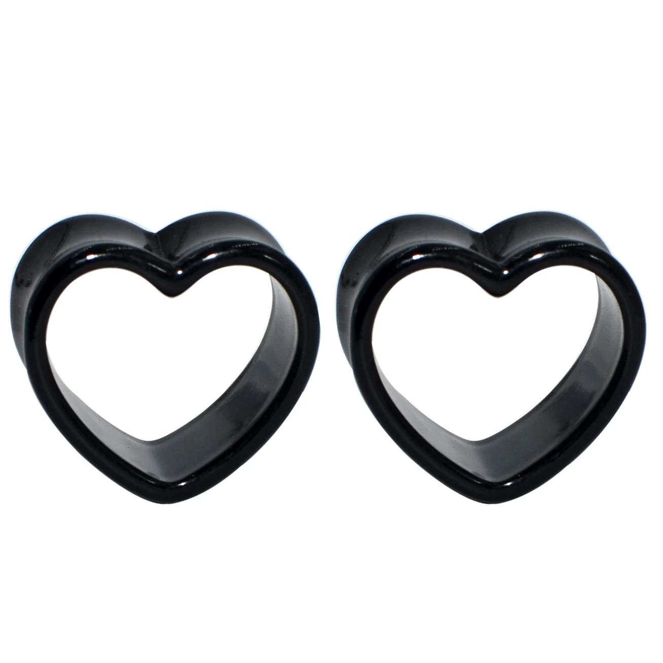 Acrylic Love Black White Heart Shaped Hollow Transparent Ear Gauge Piercing Clear Ear Tunnel Ear Expander 4mm-25mm