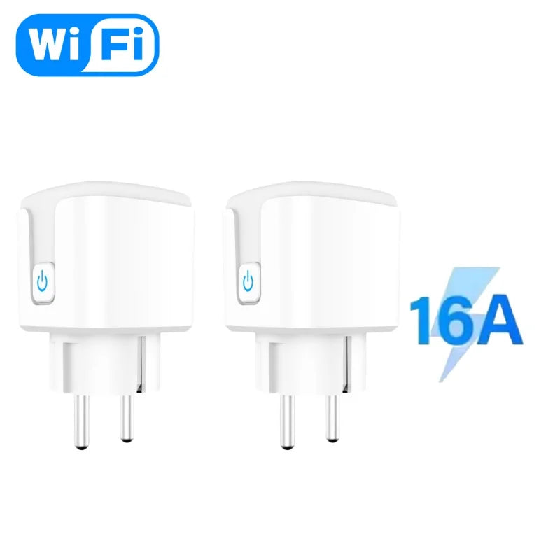 Tuya WiFi Smart Plug Socket EU 16/20A with Power Monitoring Timing Voice Control Works with Alexa Google Home Smart Life