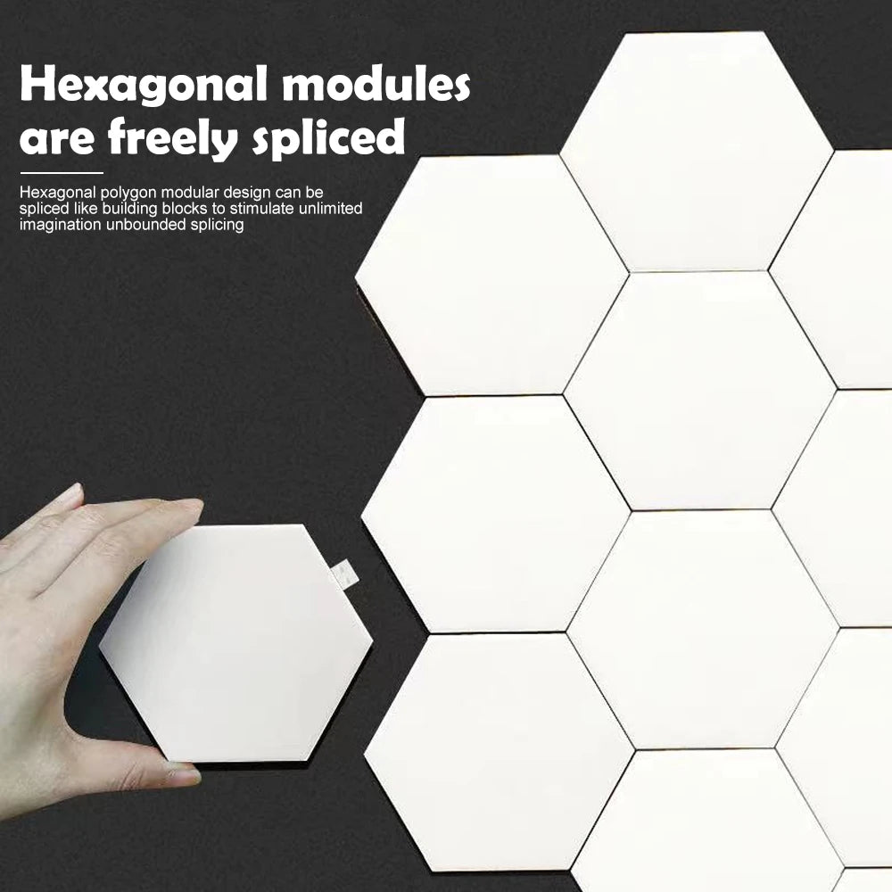 RGB Hexagonal Quantum Lamp LED Smart Wall Light Panels APP Remote Control Ambient Night Light DIY Shape Game Room Decor