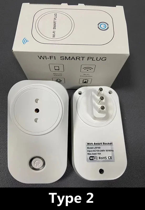 16A Chile Italy Smart Wifi Power Plug Smart Wifi Wireless Socket Outlet Work with Alexa Google Home Assistant Tuya SmartLife APP