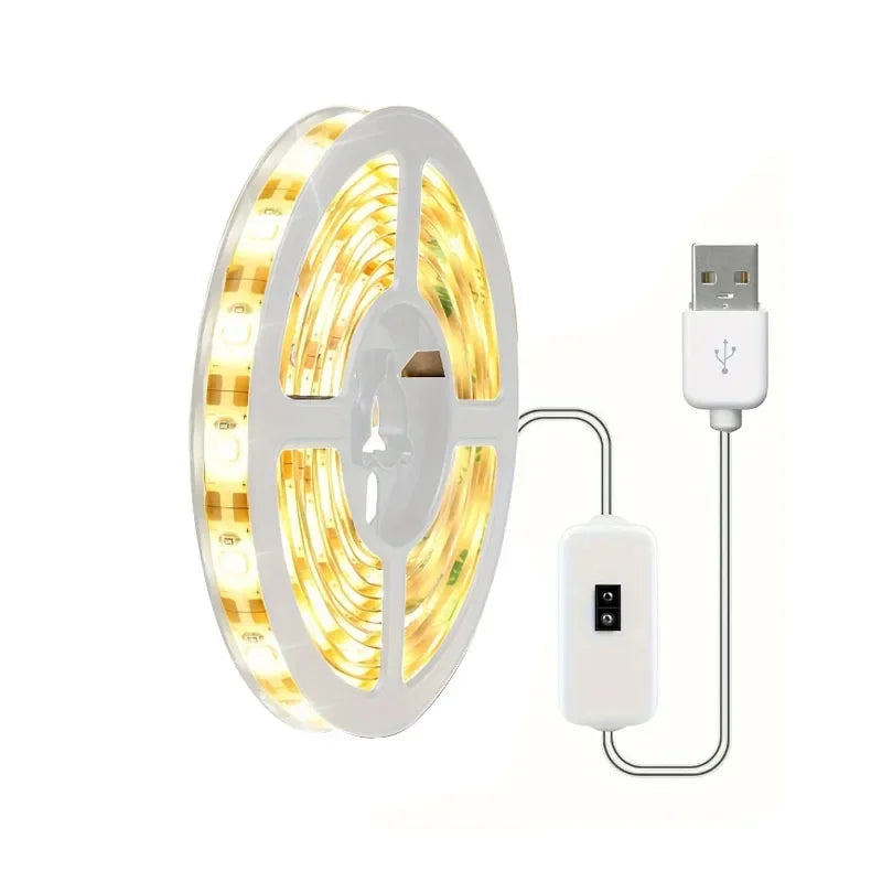 USB LED Light Strip Hand Scan Sensor Light 60LEDs/m DC5V Waterproof BackLight Flexible Lights Strip for Stairs Cabinets Bedroom