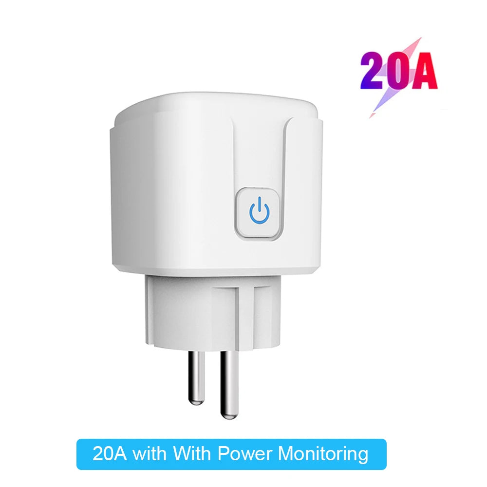 Smart Plug 20A EU Smart Socket With Power Monitoring Timing Function Voice Control Via Alexa Google Home Yandex