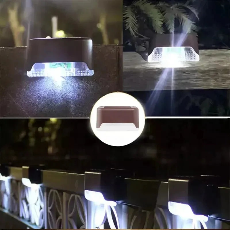 1-20PCS Warm White LED Solar StepLamp Path Stair Outdoor Garden Lights Waterproof Balcony Light Decoration for Patio Fence Light