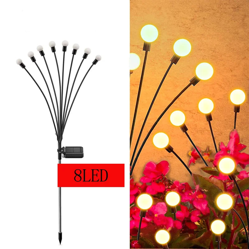 Outdoor LED Solar Lights Waterproof Starburst Solar Firefly Lights Lawn Lamp Garden Lamp for Path Landscape Decorative