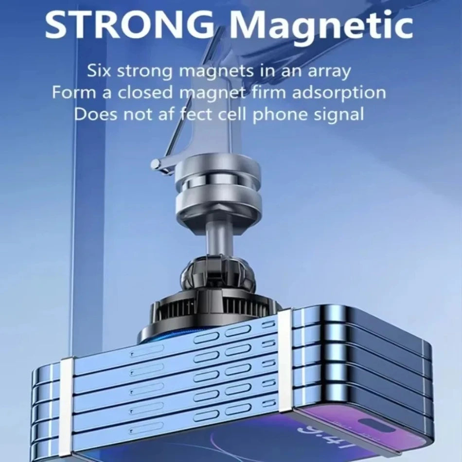 Ice Cooling Magnetic Car Wireless Charger Station for iPhone 16 15 14 13 Pro Max MacSafe Car Phone Holder Stand Fast Charge Dock