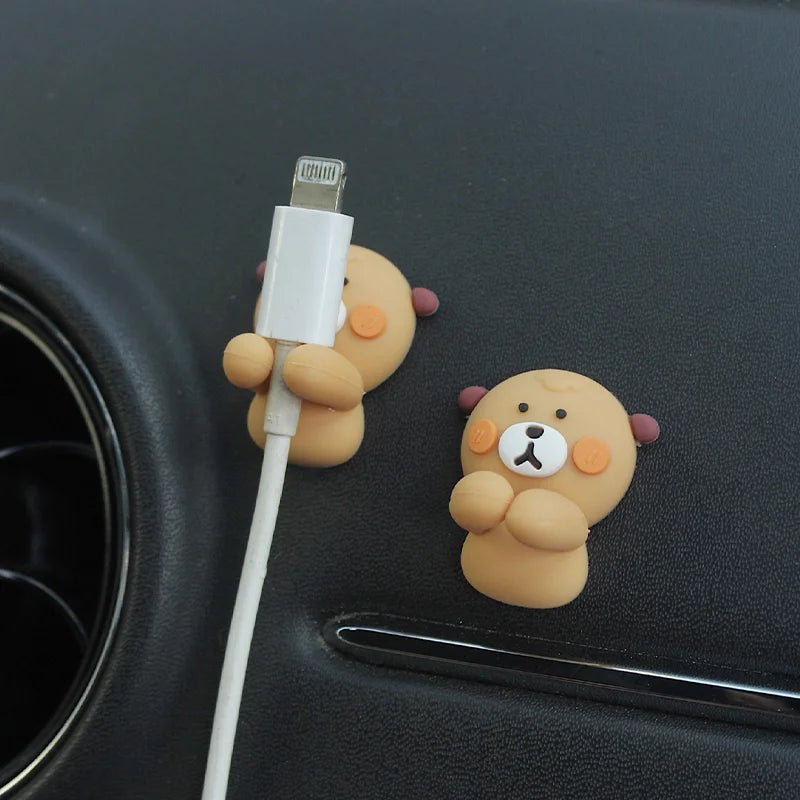 2Pcs Creative Cartoon Strong Backing Adhesive Mobile Phone Data Organizer Charging Headphone Cable Fixer Card Wire Finisher