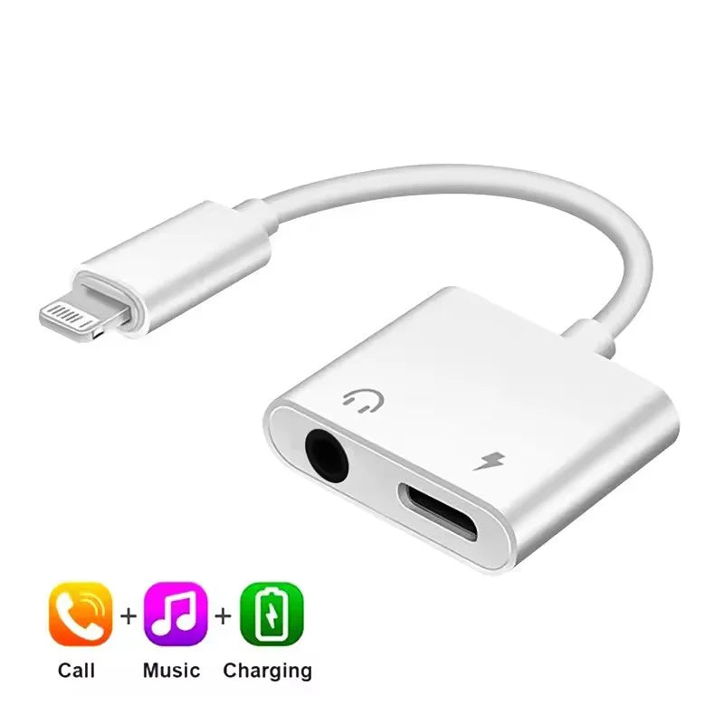 2 In 1 Audio OTG Adapter Dual 3.5mm To IOS Headphone Adapters For iphone 13 14 12 11 Pro Max Mini XR 8 Audio Splitter