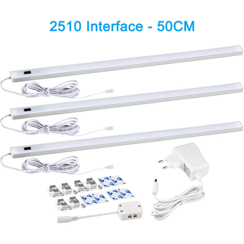 LED Light Under Cabinet Lights For Kitchen Hand Sweep Switch PIR Motion Sensor Closet Wardrobe Lamp 30/40/50cm Led Night Light