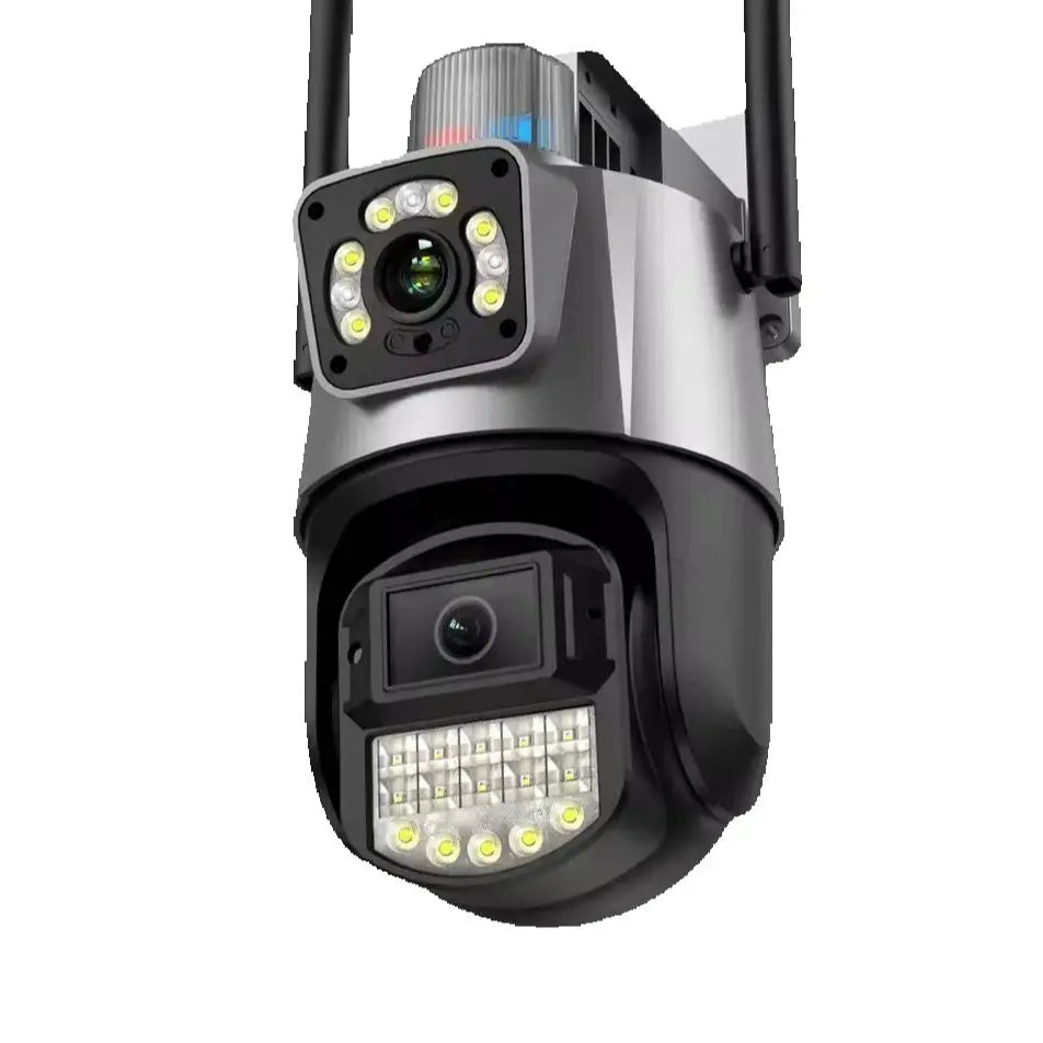 8MP WiFi Camera Outdoor 8X Zoom Security Camera 4K Video Surveillance Three Lens Dual Screen PTZ ICsee Alexa NVR Security CCTV