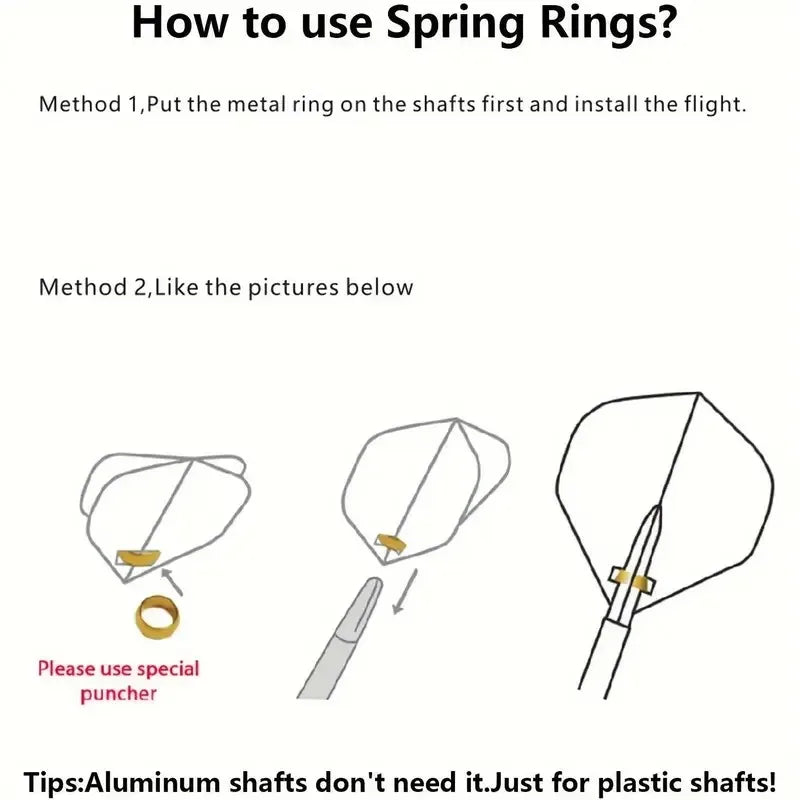 Professional Dart Flight Puncher with 50pcs Dart Wing Fixed O-Ring Darts Retainer Accessories for Securing Darts