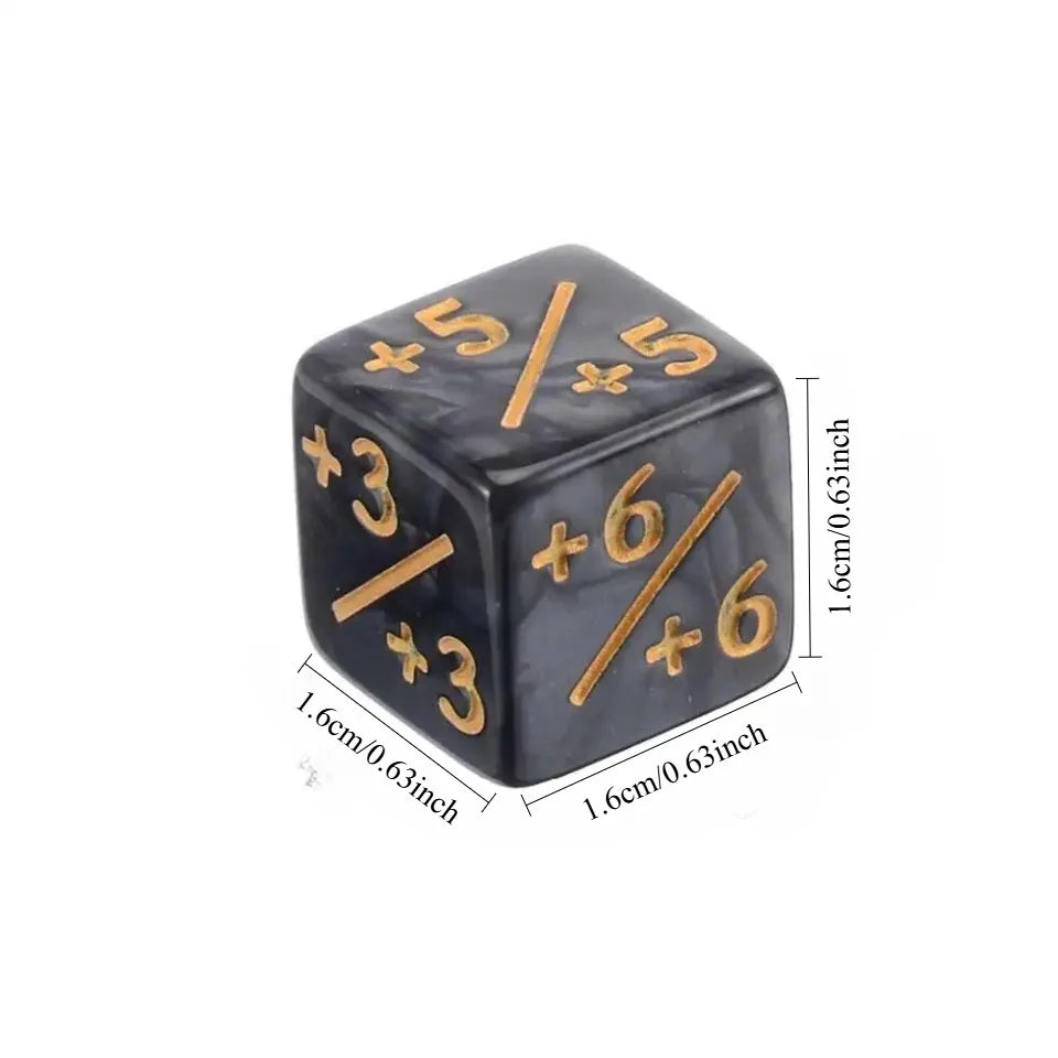 10pcs 1.6cm/0.63-inch dice counter with positive+1/+1 and negative -1/-1 dual color positive and negative dice