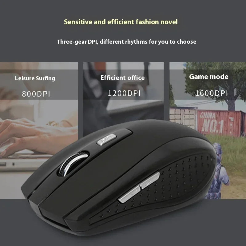 2.4G Portable Charging Mobile Optical Office Mouse Wireless Mouse Silent Mouse Adjustable DPI Level for Laptop