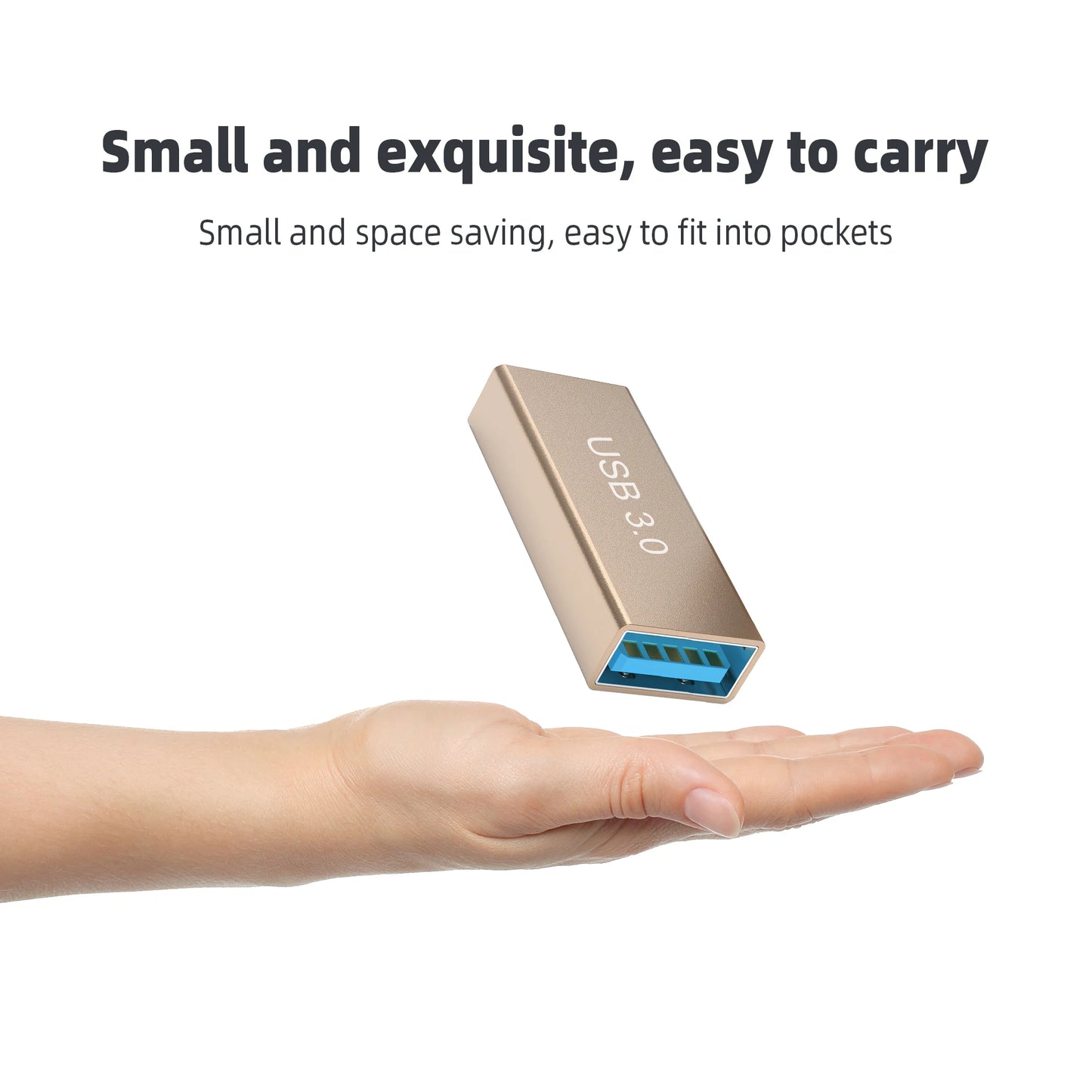 USB 3.0 Type A Female to A Female Connector Adapter OTG AF to AF Coupler F/F Gender Changer Extender Converter Gold