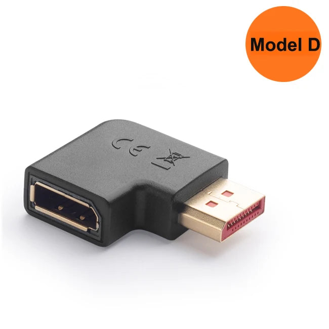 90 Degreen DisplayPort cable adapter Right Left angle Displayport adapter converter DisplayPort 1.4 adapter 4K 144Hz DP adapter