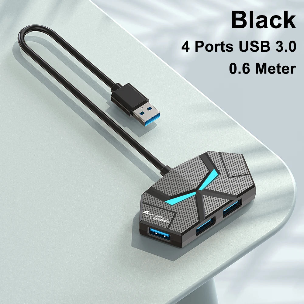 7 Ports USB 3.0 HUB USB Docking Station USB Splitter Adapter 5Gbps High Speed Transmission PD Power Supply For Laptop Computer