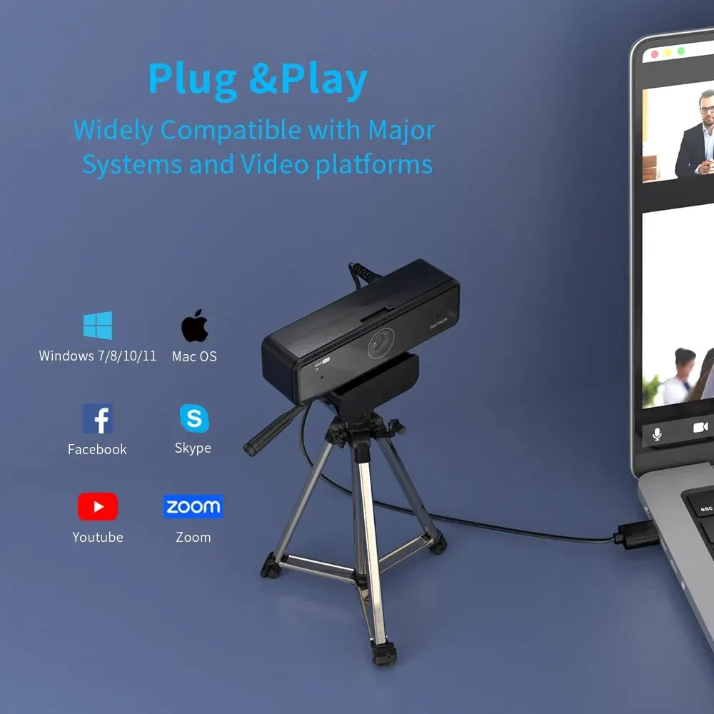 NUROUM V11 Webcam 1080p 60fps Mini Web Computer Camera Webcam For PC With Dual Microphone 1440P 30fps FHD 2K Usb Video Camera