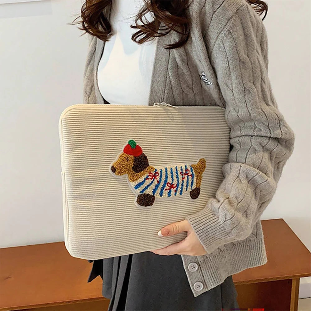 Cute Dogs Laptop Sleeve Bag 13-14 15-16 Inch Dachshund Pet Protective Computer Cases Laptop Cover 9.7-11 in Tablet Travel Cover