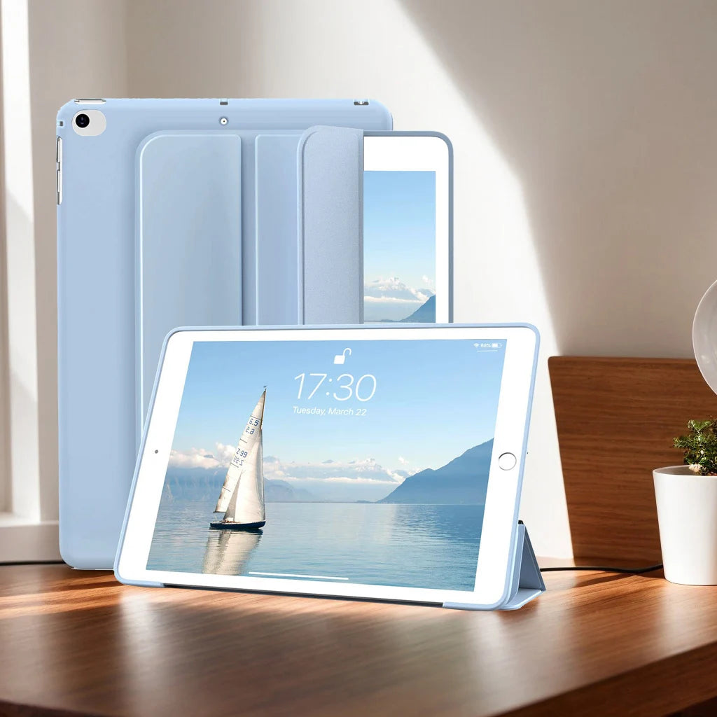 For iPad Mini 5 2019/ Mini 4 3 2 1 7.9 inch, Soft Silicone Shell Trifold Stand Folio Smart Case for iPad Mini 5 4 3 2 1