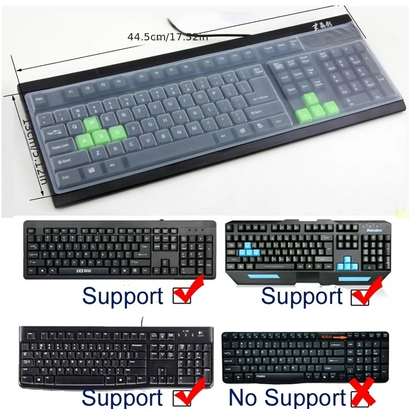 Universal Keyboard Silicone Protector Film Skin Cover Desktop PC Transparent Silica Gel Bump Concave and convex Flat Membrane