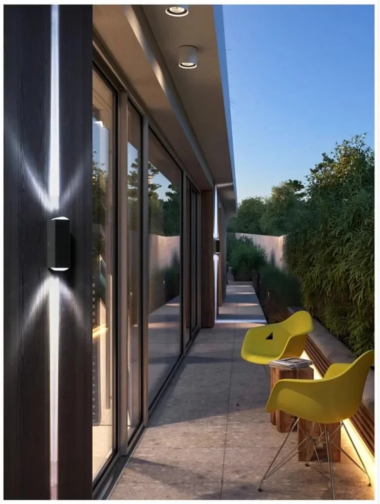 Silver Aluminum COB outdoor light 6W outdoor lighting Outdoor Waterproof IP65 wall lamp porch light Up and Down Wall Sconces