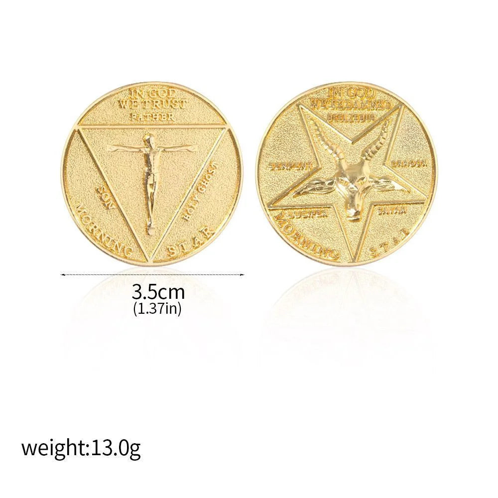 US TV Series Lucifer Morning Star Coin Demon Coin Cosplay Suspense Sommemorative Medal Pendant Phone Chain Charms Gifts