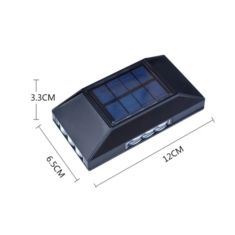 1/3pcs 12 LED Solar Wall Lamp Outdoor Waterproof Four Sides Glowing Light Staircase Villa Balcony Lighting Solar Wall Lights