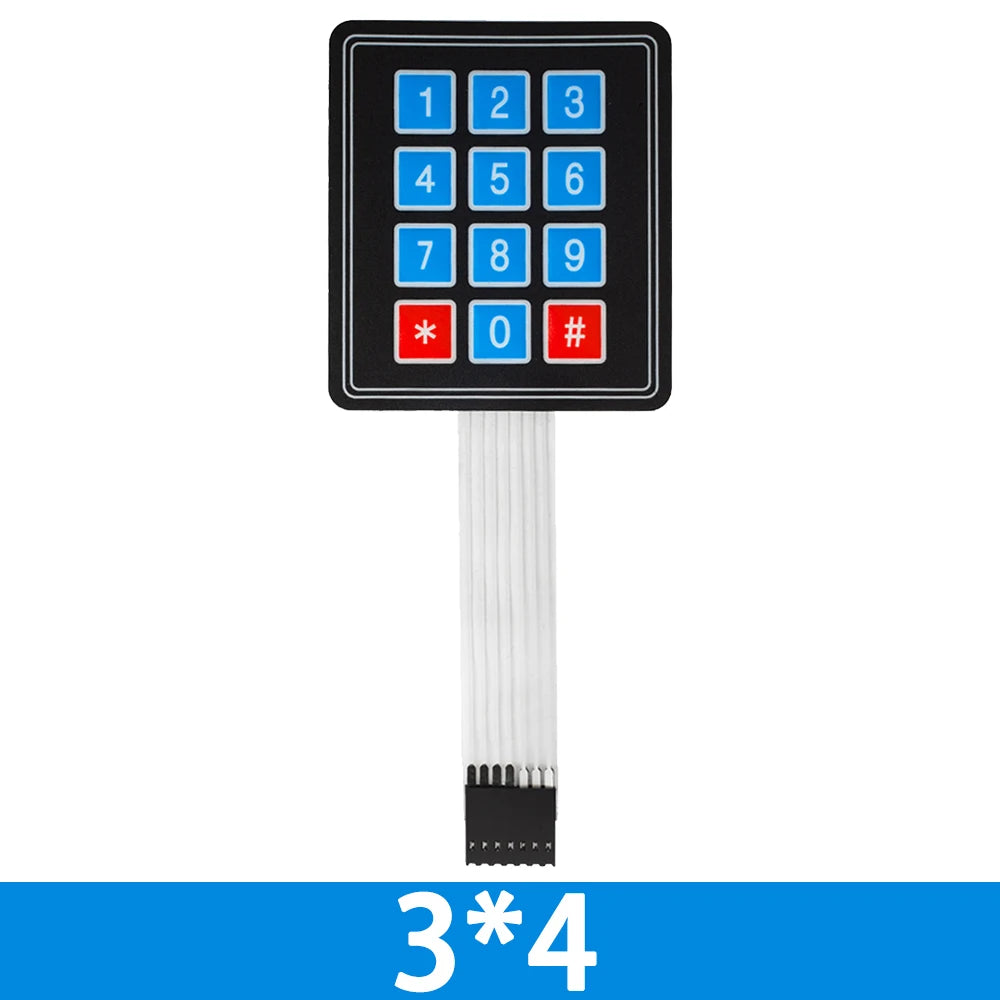 1 x 4 3X4 4*4 Matrix Array Matrix keyboard 4 12 16 20 Key 1x4 3x4 4x4 4*5 Membrane Switch Keypad for arduino smart car