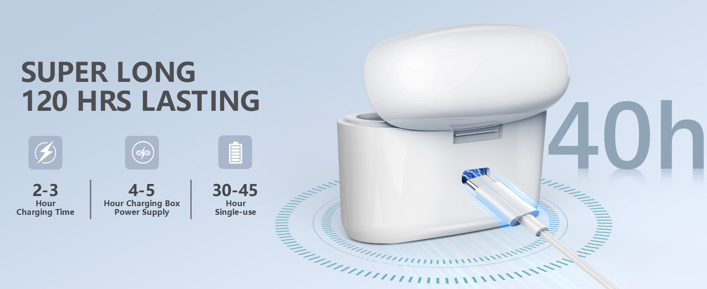 Wireless Mini Noise-cancelling Hearing Aid for Seniors, HD Digital Display, With Large-capacity Battery Charging Box