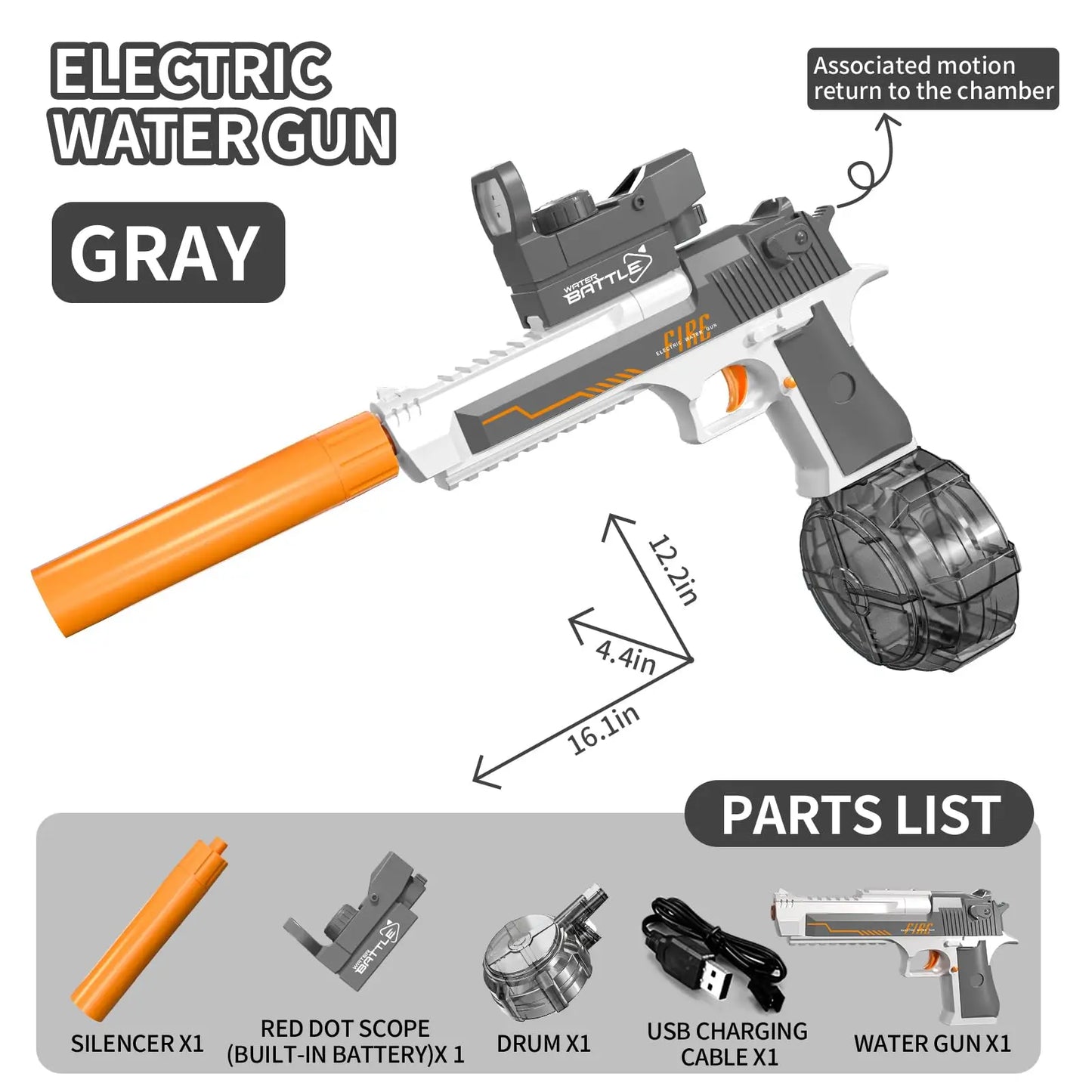 Electric Water Gun - Automatic Manual Dual Modes  Rechargeable Water Gun with Large Capacity, for Summer Outdoor Pool Fun