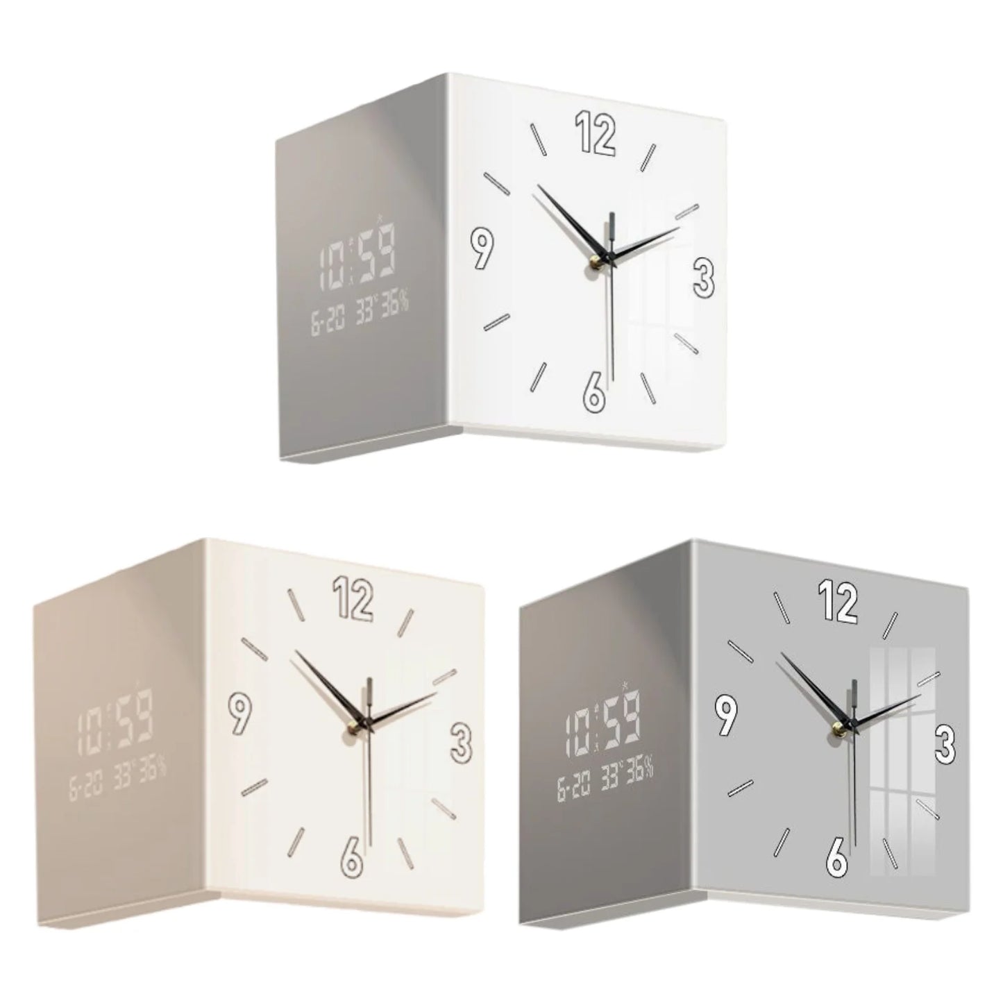 Double-sided Living Room Corner Wall Clocks  Nordic Modern Creative Luxury Electronic Wall Clock Valentines Day Gift Home Decor