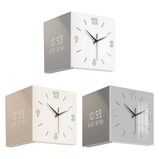 Double-sided Living Room Corner Wall Clocks  Nordic Modern Creative Luxury Electronic Wall Clock Valentines Day Gift Home Decor