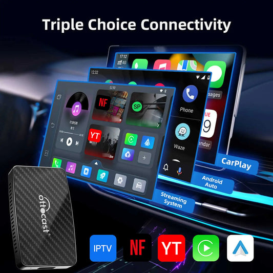 OTTOCAST Play2Video Pro for Youtuber for NetFlix for IPTV Wireless Android Auto CarPlay Adapter Car Accessories Mens Gift 2025