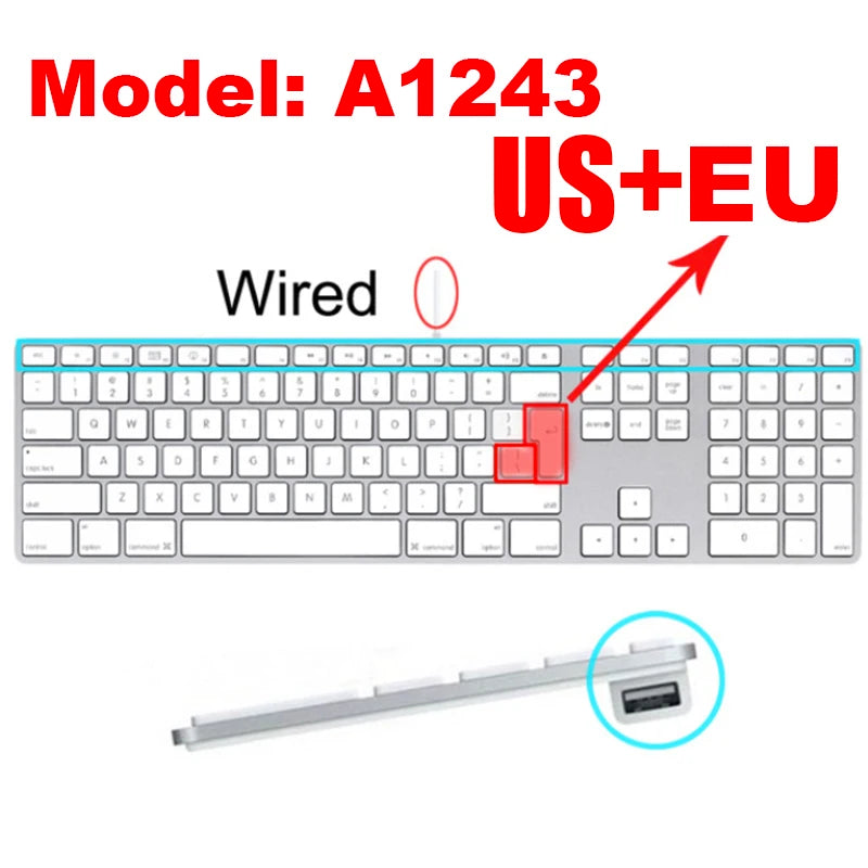 Desktop PC for Apple Bluetooth Wireless keybord MLA22LL/ A1644 A1314 IMAC Keyboard cover Protector Silicone Cover US/EU Version