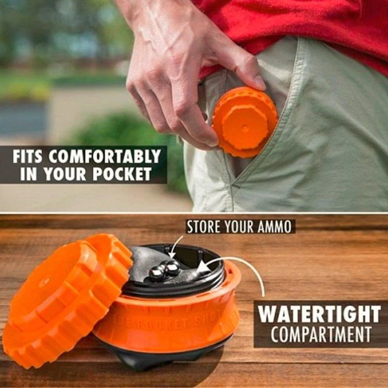 Portable Outdoor Slingshot Strong and Compact Pocket Slingshot for Hunting Camping and Mini Arrow Brush for Adult Outdoor Games