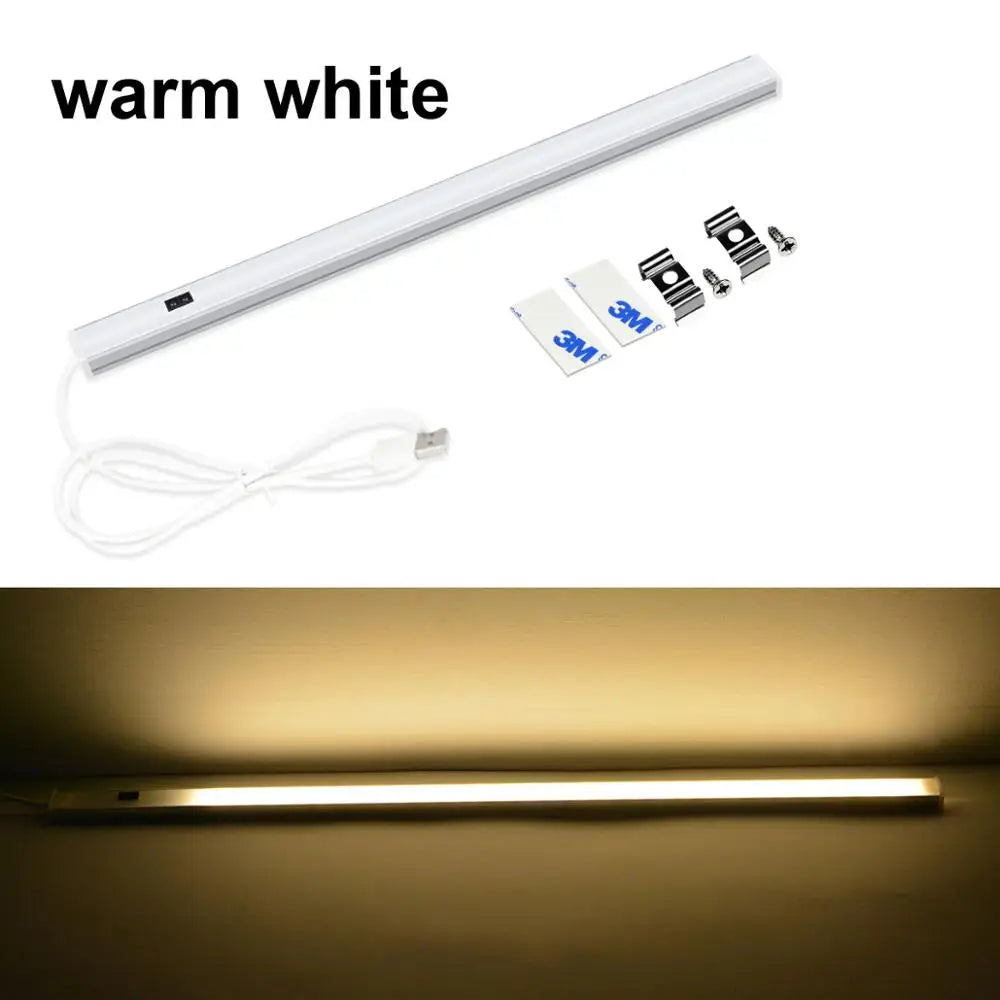 30/40/50cm Aluminium Profile USB LED Bar Light Strip 5V Hand Scan Motion Sensor Kitchen Lamp Bathroom Bedroom Cabinet Lighting
