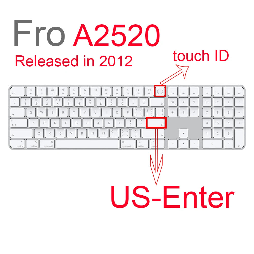 Desktop PC for Apple Bluetooth Wireless keybord MLA22LL/ A1644 A1314 IMAC Keyboard cover Protector Silicone Cover US/EU Version