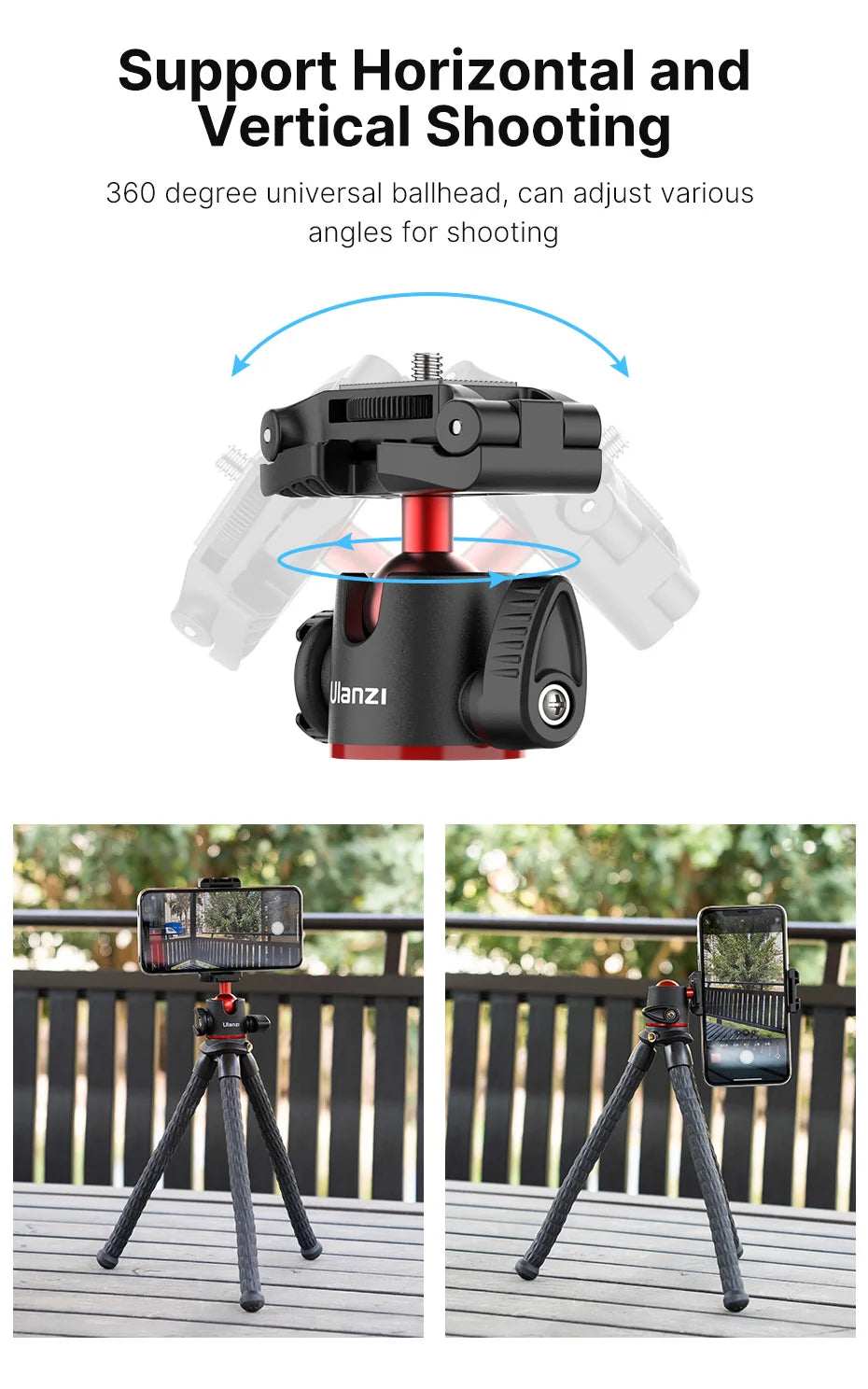 VIJIM Ulanzi MT-33 Flexible Octopus Tripod for Phone Camera DSLR 2in1 Design Tripod With Phone Holder Side Cold Shoe 1/4'' Screw