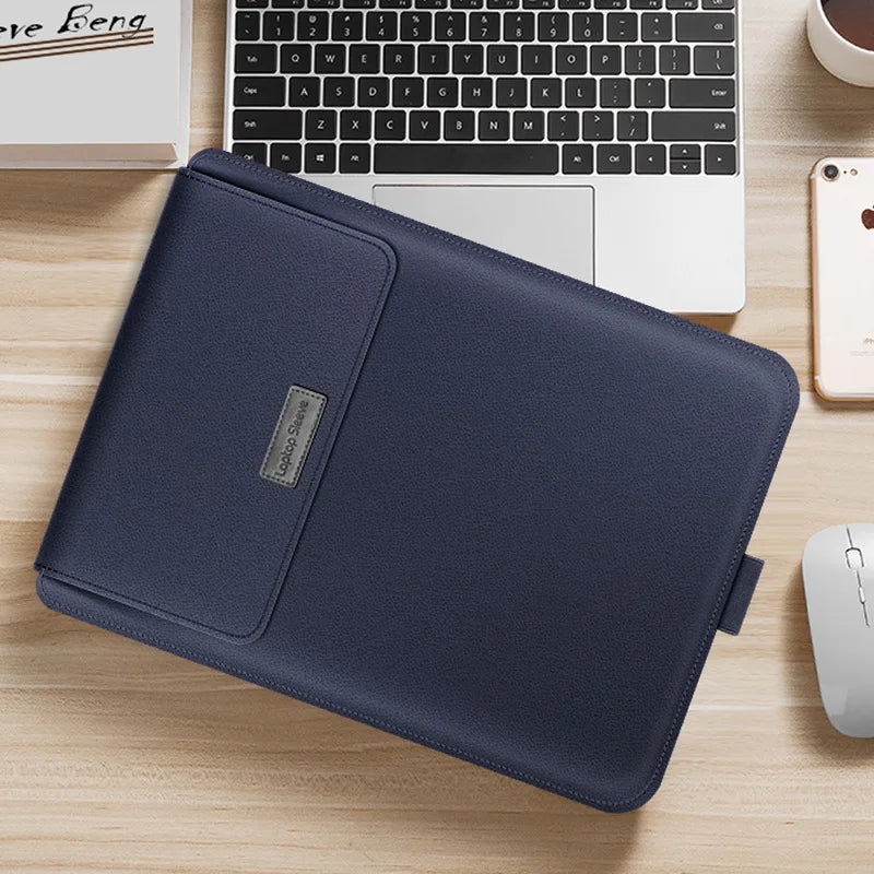 PU Stand Cover For Macbook Pro 16 Case 2023 M3 Laptop Sleeve For Macbook Air 13 Case 2022 M2 Pro 14 15.3 Air Matebook Xiaomi Bag