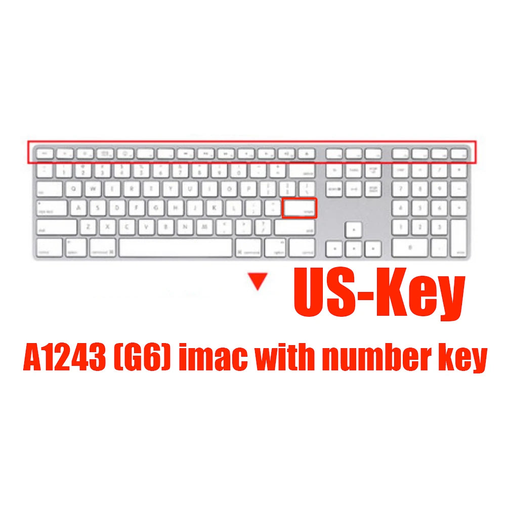 Desktop PC for Apple Bluetooth Wireless keybord MLA22LL/ A1644 A1314 IMAC Keyboard cover Protector Silicone Cover US/EU Version