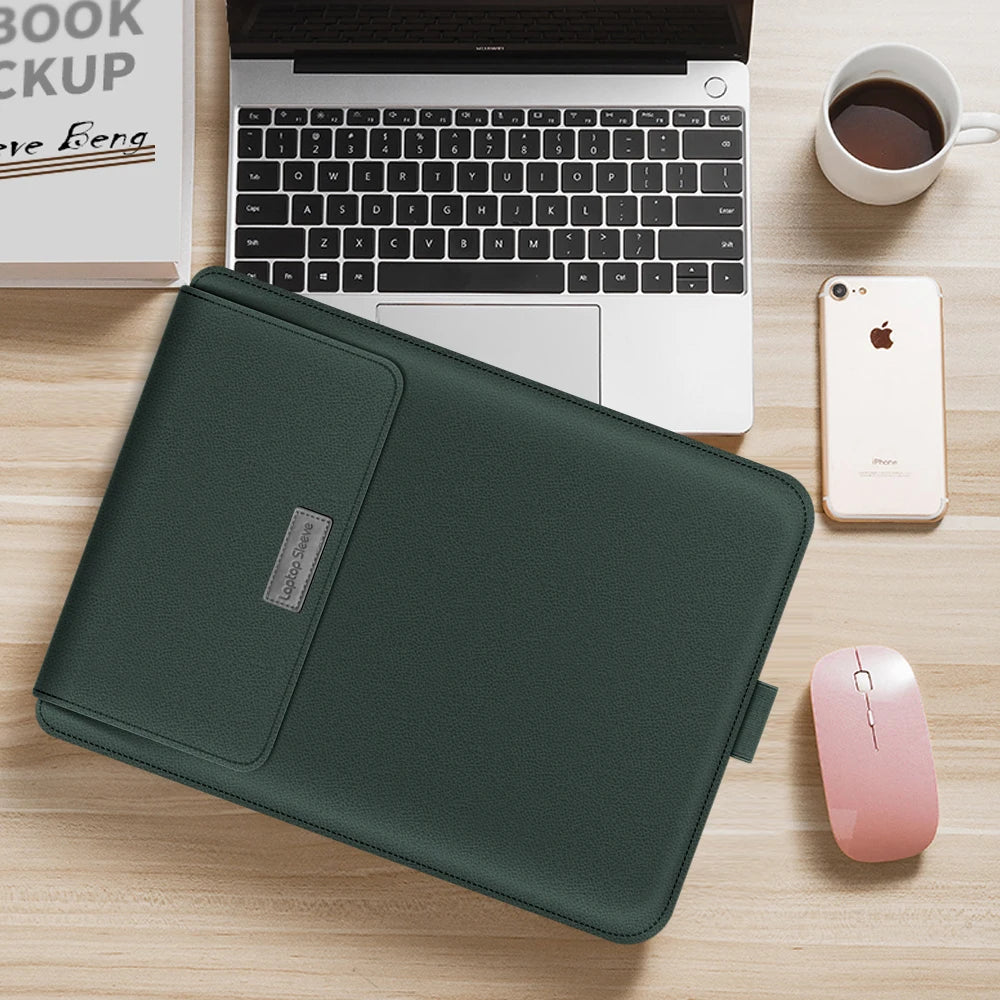 PU Stand Cover For Macbook Pro 16 Case 2023 M3 Laptop Sleeve For Macbook Air 13 Case 2022 M2 Pro 14 15.3 Air Matebook Xiaomi Bag