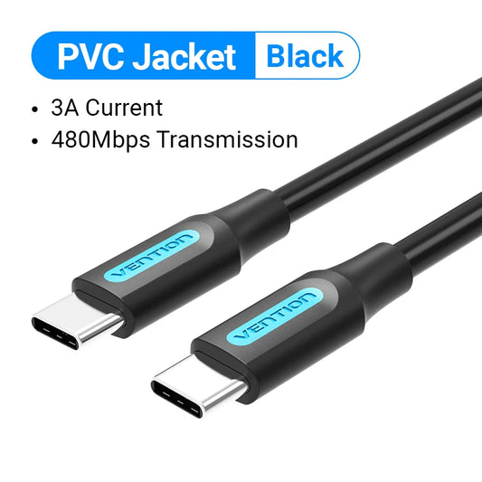 PD 60W USB C to USB Type C Cable Fast Charge Quick Charge 4.0 USB-C Data Cable for Macbook Pro Huawei P30 Samsung S20