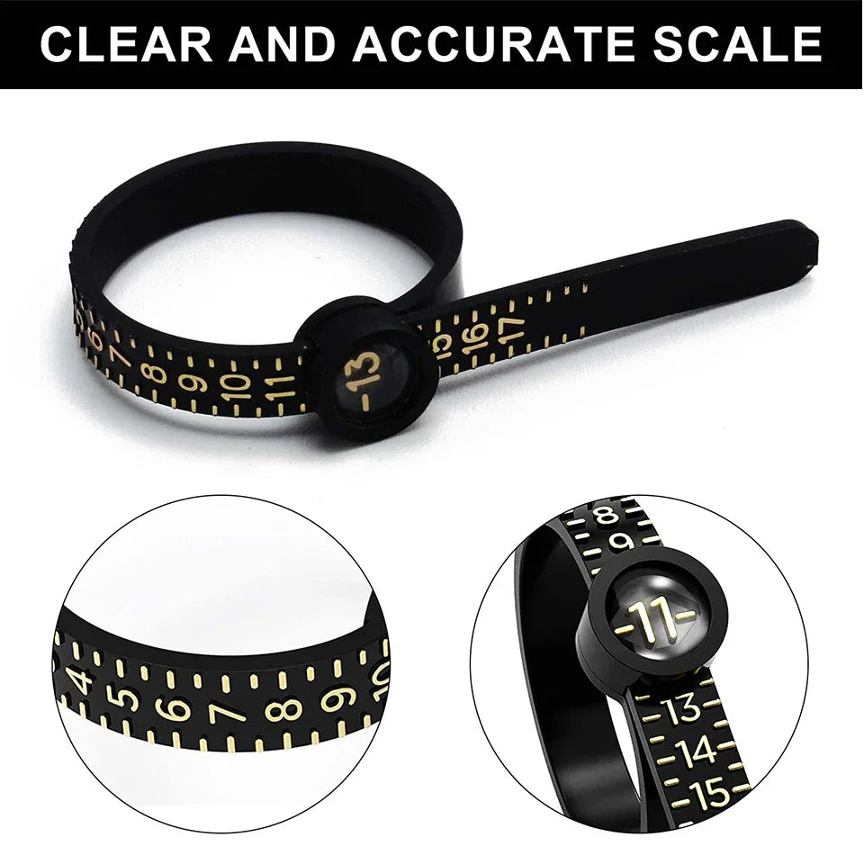 Ring With Magnifying Glass, Measuring With Ring, Soft Ruler, Plastic Size Circle, Size Filter, Durable