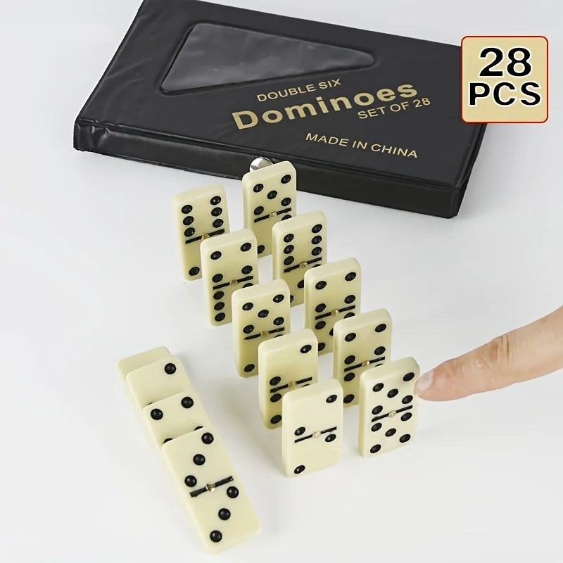 Domino chess set-high-quality board game toys, equipped with sturdy PVC storage boxes, very suitable for family game nights