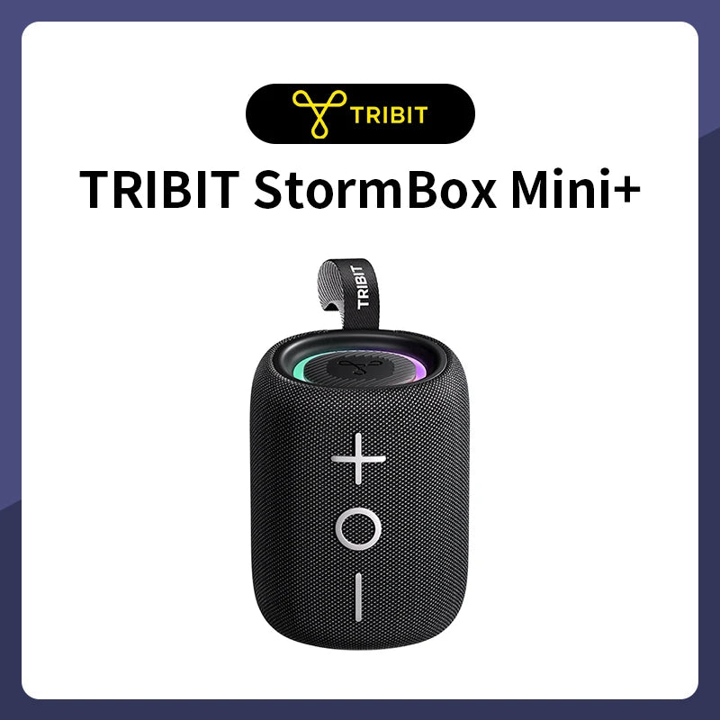 TRIBIT StormBox Mini Bluetooth Speaker, 12W 360° Sound With XBass, LEDs, 12 Hours playtimes, IPX7 Waterproof, For Hiking/Outdoor