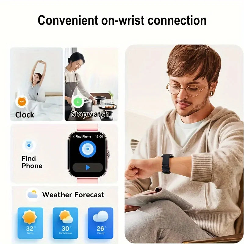 LAXASFIT Smartwatch For Men Women Bluetooth Calling Bracelet Sport Fitness Smart Watch Gifts Digital Smartwatch Women Wristwatch