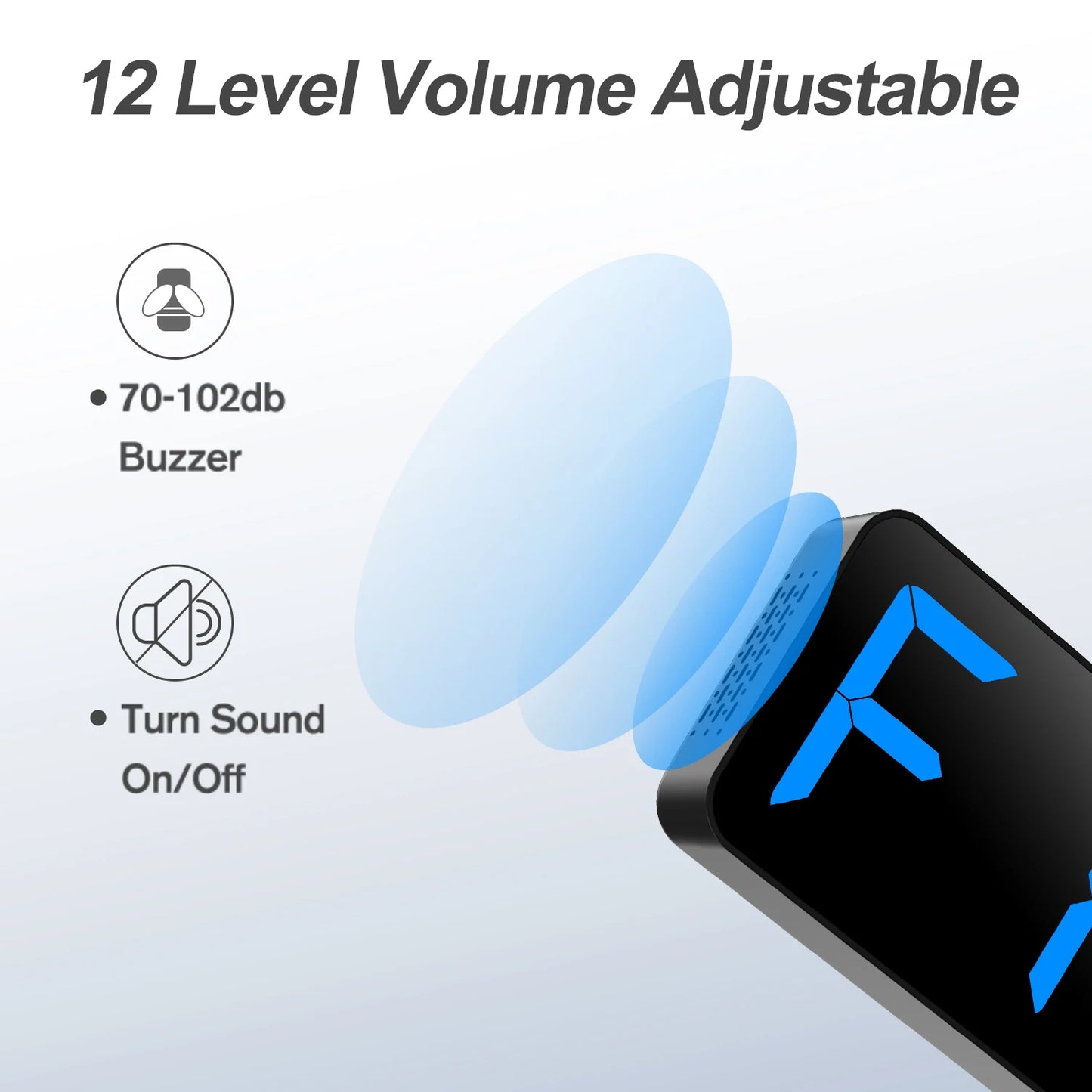 Gym Timer 15" Large LED Display Wall Clock,Interval Workout,Count Down & Up,Stopwatch, Adjustable Volume,Upgraded Remote