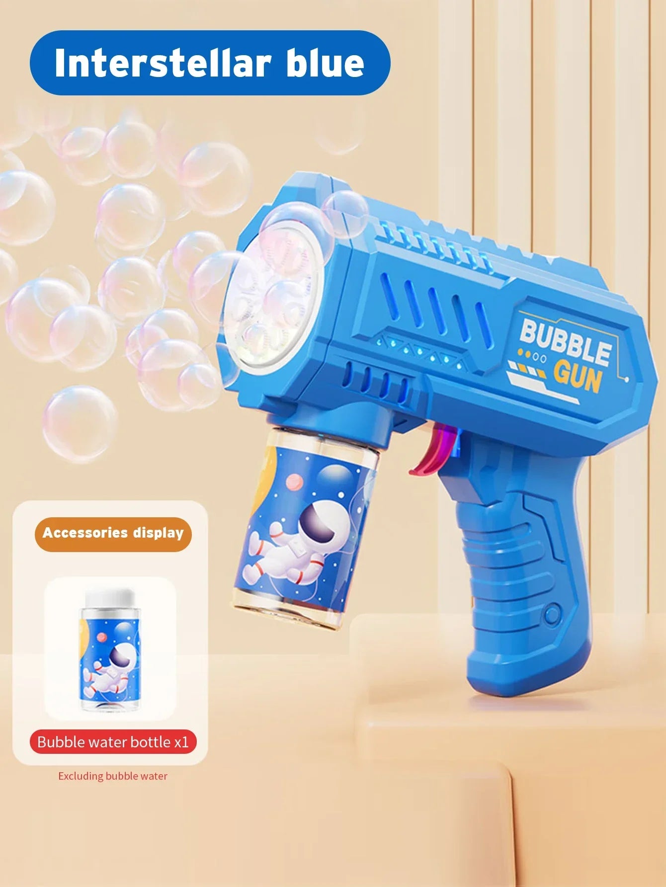 Fully Automatic Bubble Gun Rocket Bubbles Machine Automatic Blower with Bubble Liquid Toys for Kids Beach Outdoor Bubble Gifts
