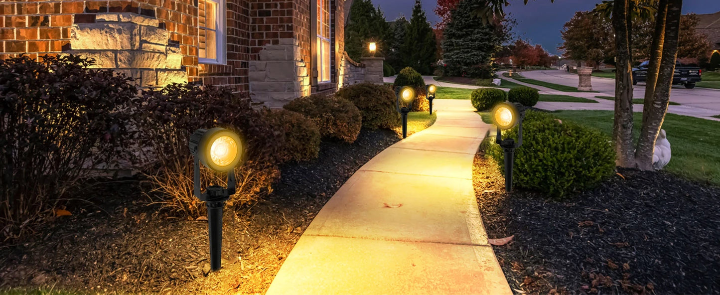 3000K Outdoor Spotlight Garden Landscape Decoration EU/US Plug Floodlight Waterproof Pathway Yard Lawn Lamp 110V 220V Lighti